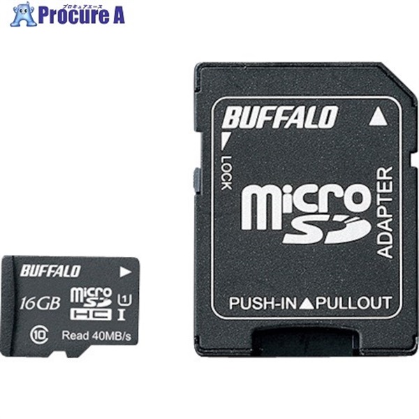 BAFFALO UHS-I Class1 microSDHCカード SD変換アダプター付 16GB RMSD-016GU1SA  1個  (株)バッファロー ▼417-0675