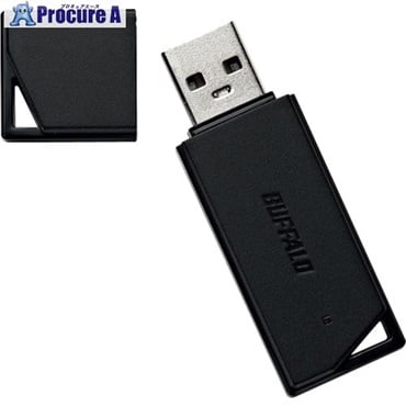 バッファロー USB2.0 どっちもUSBメモリー 64GB ブラック RUF2-KR64GA-BK  1個  (株)バッファロー ▼429-6750