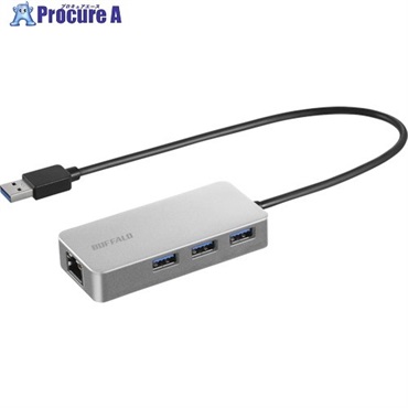 バッファロー Giga対応 USB-A LANアダプターハブ付 シルバー LUD-U3-AGHSV  1個  (株)バッファロー ▼457-0661
