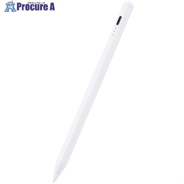 エレコム タッチペン 充電式 iPad専用 パームリジェクション対応 傾き検知対応 USB-C 樹脂製ペン先 ホワイト P-TPACSTAP03WH  1本  エレコム(株) ▼544-9795