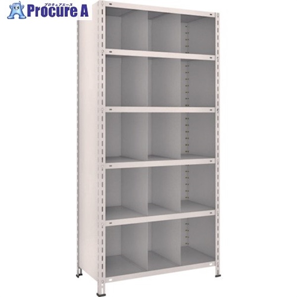 TRUSCO スチール製軽量ボルト式棚 縦仕切付 W875×D450×H1800 3列5段 ネオグレー 63X-36 NG(ネオグレー)  1台  トラスコ中山(株) ◇