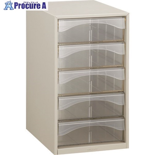 TRUSCO レターケース A4深型5段 A4-W5P (オールプラスチック)  1台  トラスコ中山(株)