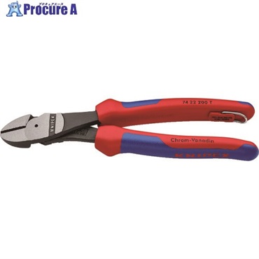 KNIPEX 強力型ニッパー 落下防止 12度 オフセット型 200mm 7422-200TBK  1丁  KNIPEX社 ▼836-8970