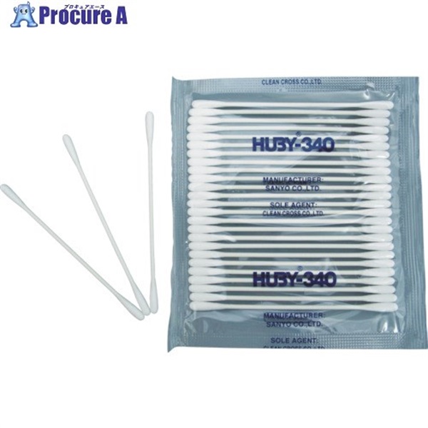 HUBY 3インチ 工業用綿棒(先端砲弾型)BB-001 (50000本入) BB-001  1箱 ▼457-8643