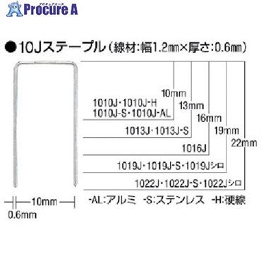 MAX ステープル(白) 肩幅10mm 長さ22mm 5000本入り 1022J-WHITE  1箱  マックス(株) ▼451-6621