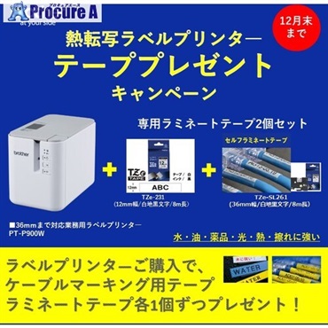 brother 【期間限定キャンペーン12月末まで】ラミネートラベルプリンター”PTP900W” Tzeテープ2本付 PT-P900W-CP2024-SET-B  1台  ▼677-2872