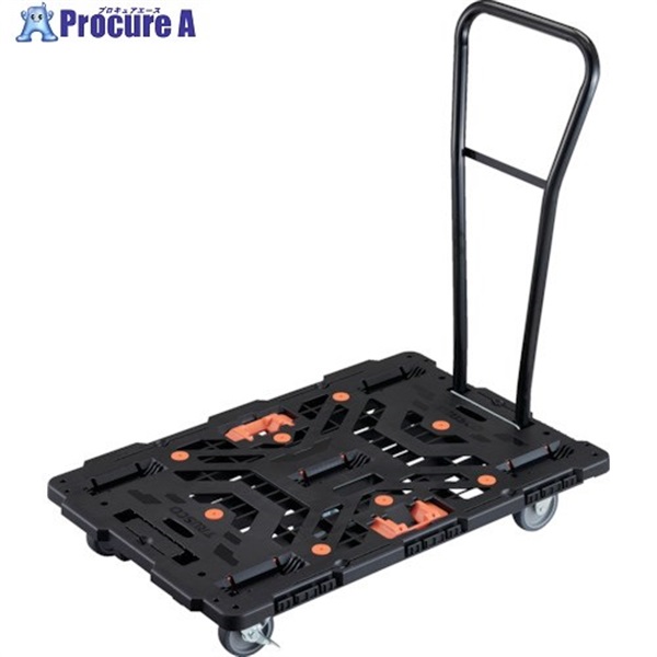 TRUSCO 連結式樹脂製平台車 900X600 自在3輪 内2輪ストッパー付 脱着式ハンドル付 とめたろう付 BT900J3S2H-E100T  1台