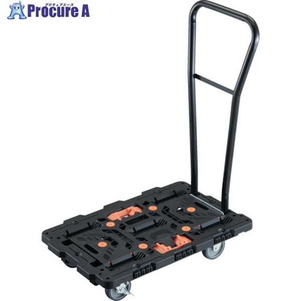 TRUSCO 連結式樹脂製平台車 700X450 自在3輪 内2輪ストッパー付 脱着式ハンドル付 とめたろう付 BT700J3S2H-E100T  1台