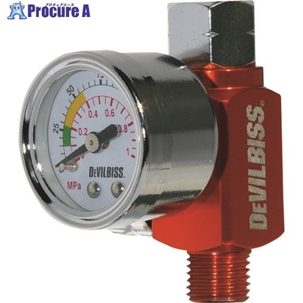 DeVilbiss ガン手元エアバルブ(ゲージ付) HAV-503-B  1個 ▼158-0153