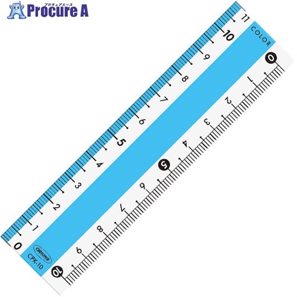 共栄プラスチック カラー直線定規 10cm ブルー CPK-10-B  1本 ▼600-5978