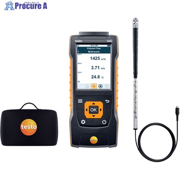 TESTO ベーン式風速計 testo 440 16mmベーン式風速プローブセット 0563 4401  1台  (株)テストー ▼127-2555