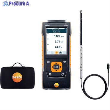 TESTO 熱線式風速計 testo 440 熱線式式風速プローブセット 0563 4400  1S  (株)テストー ▼127-2599