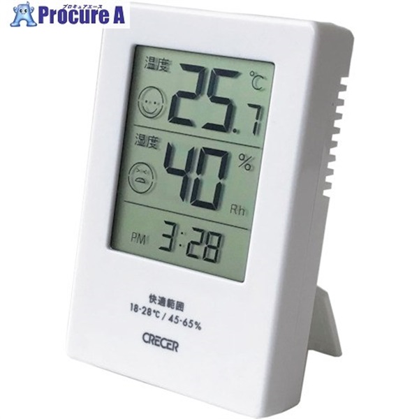 クレセル デジタル温湿度計 Facy～フェイシー～ CR-2600W  1個  (株)クレセル ▼386-3975