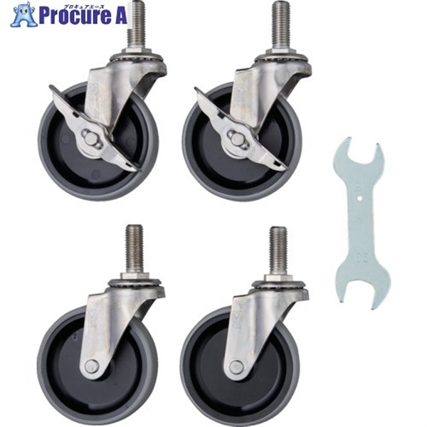 TRUSCO ステンレス製ワゴン用キャスターセット クリーンフェニックスワゴン用 100Φ NU車輪 SUS金具 CFL-SC100SET  1S  トラスコ中山(株)