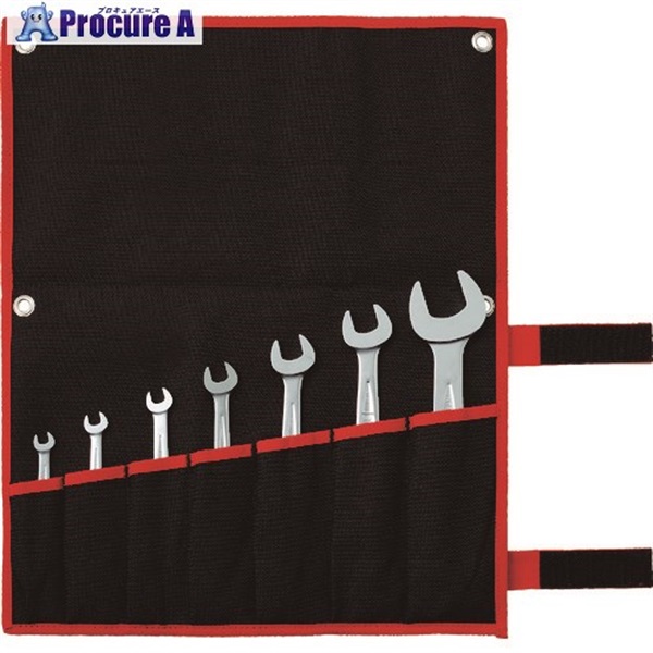 TONE 両口スパナセット 7本組 メッキ処理 1300g DS700