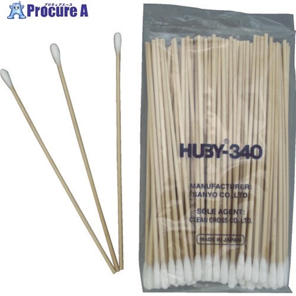 HUBY 6インチ 工業用綿棒(先端砲弾型/木軸)CA-006SP (100本入) CA-006SP  1袋 ▼478-6734