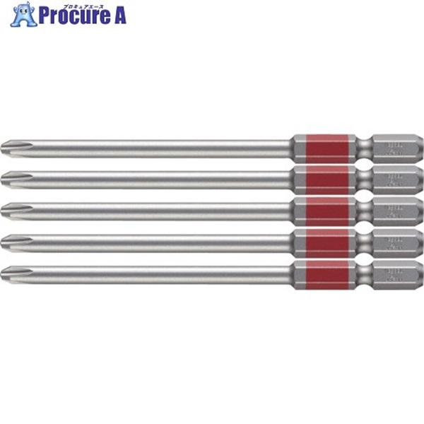 VESSEL 剛彩ビット 5本組 (片頭) ＋2×100mm GS5P2100D  1パック ▼102-6706