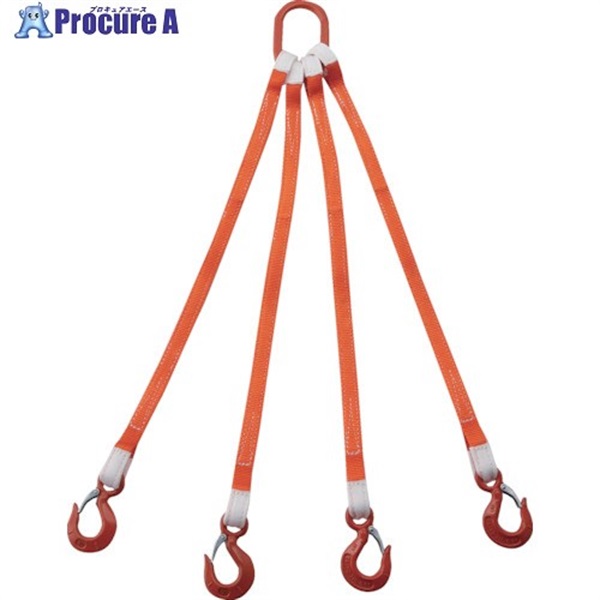 TRUSCO 4本吊ベルトスリングセット 25mm幅X1m 吊り角度60°時荷重1.72t(最大使用荷重2t) G25-4P10-1.72  1S  トラスコ中山(株)