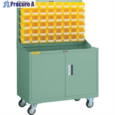TRUSCO パネルコンテナラック 移動式保管庫付 コンテナ小X48 HT-0648N-C  1台 ◇▼352-5902