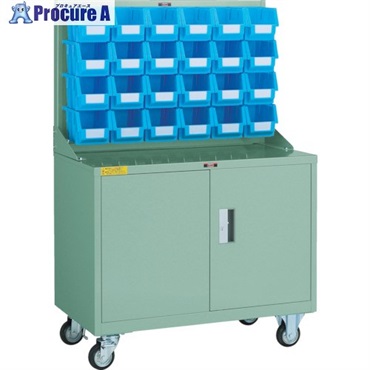 TRUSCO パネルコンテナラック 移動式保管庫付 コンテナ中X24 HT-0624N-C  1台 ◇▼352-5911