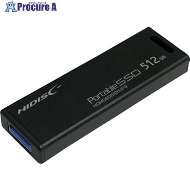 ハイディスク MiniStickポータブルSSD 512GB USB3.2Gen2対応データ 録画用 HDMSSD512GJP3R  1個  (株)磁気研究所 ▼364-7187