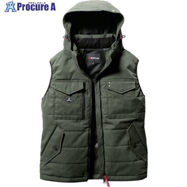 BURTLE 防寒ベスト5054-14-XXLミルスグリーン 5054-14-XXL  1着  (株)バートル ▼685-4417