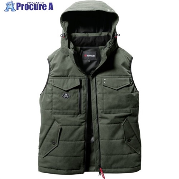 BURTLE 防寒ベスト5054-14-XXLミルスグリーン 5054-14-XXL  1着  (株)バートル ▼685-4417