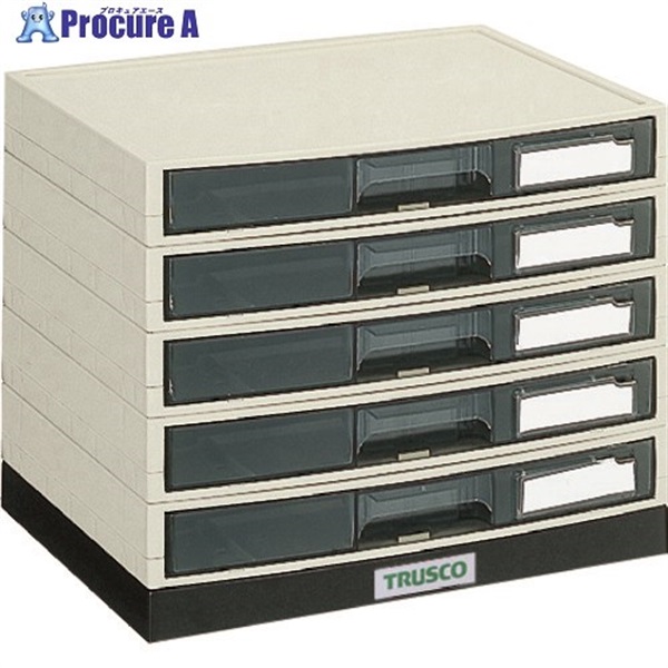 TRUSCO αレターケース A4・積み重ねタイプ 横浅型5段 LA4-S5S (オールプラスチック)(ゴダンベ^スツキ)  1台  トラスコ中山(株)