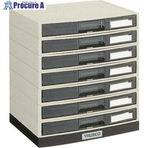 TRUSCO αレターケース A4・積み重ねタイプ 横浅型7段 LA4-S7S (オールプラスチック)(7ダンベースツキ)  1台  トラスコ中山(株)