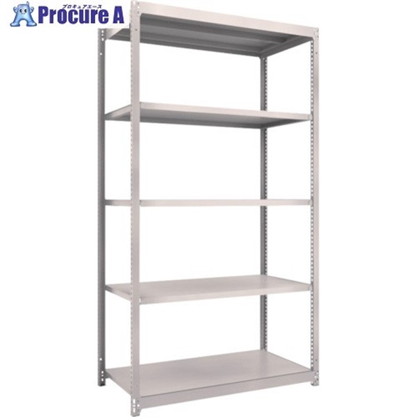 TRUSCO スチールラック M1.5型軽中量棚 1160X595X2100 5段単体 ネオグレー M1.5-7465 NG(ネオグレー)  1台  トラスコ中山(株) ◇