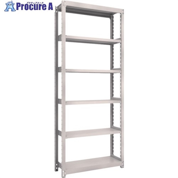 TRUSCO スチールラック M2型 W860×D300×H2100 6段 単体 ネオグレー M2-7336 NG(ネオグレー)  1台  トラスコ中山(株) ◇