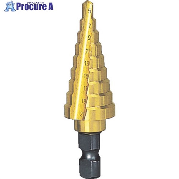 TRUSCO ステップドリル 2枚刃チタンコーティング 6〜27mm 段数12 NMS-27G  1本  トラスコ中山(株)
