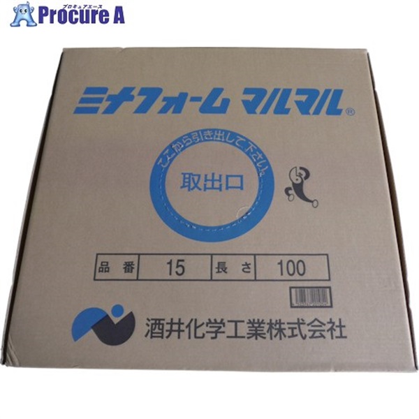 ミナ 弾性シーラントバックアップ材 ミナフォームマルマル #15 15mmφ×100m MM-15  1箱  酒井化学工業(株) ▼828-9132