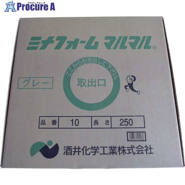 ミナ 弾性シーラントバックアップ材 ミナフォームマルマル #10 10mmφ×250m グレー MM-10G  1箱  酒井化学工業(株) ▼828-9142