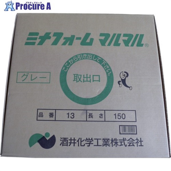 ミナ 弾性シーラントバックアップ材 ミナフォームマルマル #13 13mmφ×150m グレー MM-13G  1箱  酒井化学工業(株) ▼828-9143