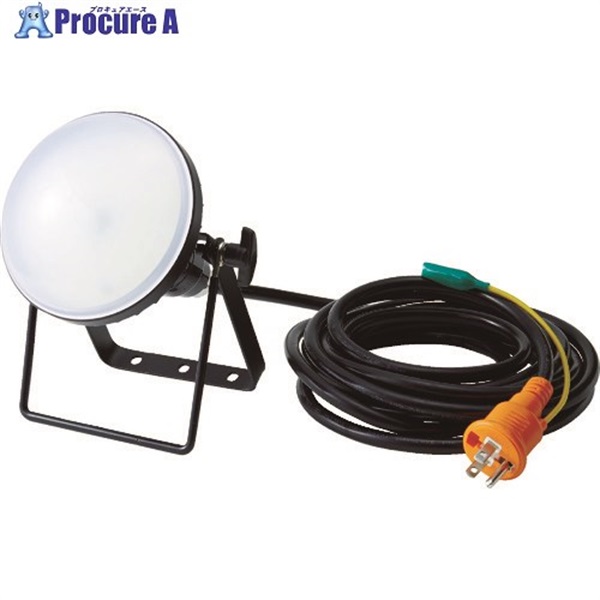 TRUSCO LED投光器 DELKURO 20W 10m アース付 2芯3芯両用タイプ RTLE-210EP  1台  トラスコ中山(株)