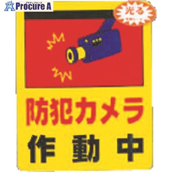 光 防犯カメラ作動中0.2×80×100 RE801-2  1枚  (株)光 ▼321-0715