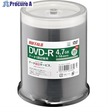 バッファロー 光学メディア DVD-R PCデータ用 4.7GB 法人チャネル向け 100枚＋5枚 RO-DR47D-105PWZ  1パック  (株)バッファロー ▼382-2050