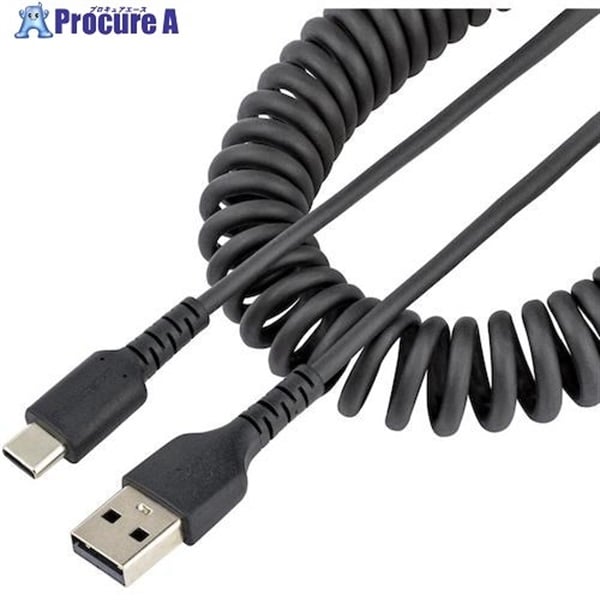 StarTech USBケーブル/A-C/1m/USB 2.0/コイル状/高耐久アラミド/BK R2ACC-1M-USB-CABLE  1袋  STARTECH.COM社 ▼492-8204