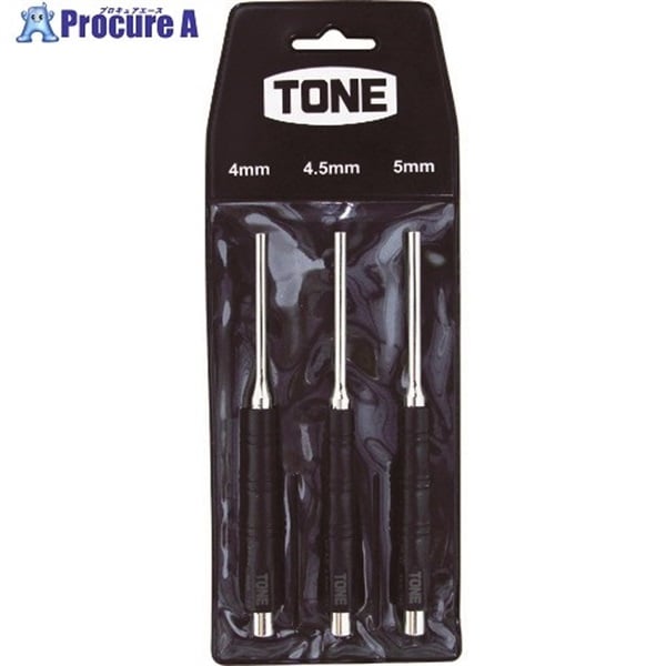 TONE 平行ピンポンチセット 4.0、4.5、5.0mm 3点セット PP300  1S  TONE(株) ▼498-1588