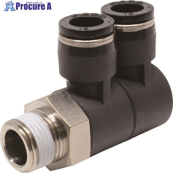 PISCO チューブフィッティング ダブルユニバーサルエルボチューブ10ネジ03 PHW10-03  1個 ▼809-5405