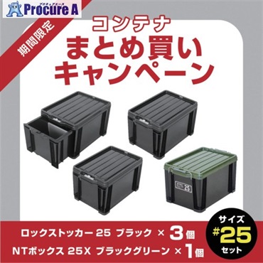 JEJアステージ 【3月1日～3月31日まで】ロックストッカー#25＋NTボックス25 まとめ買いキャンペーン LOCK-25BK3P-PLUS-NT25X  1S  ▼684-3532