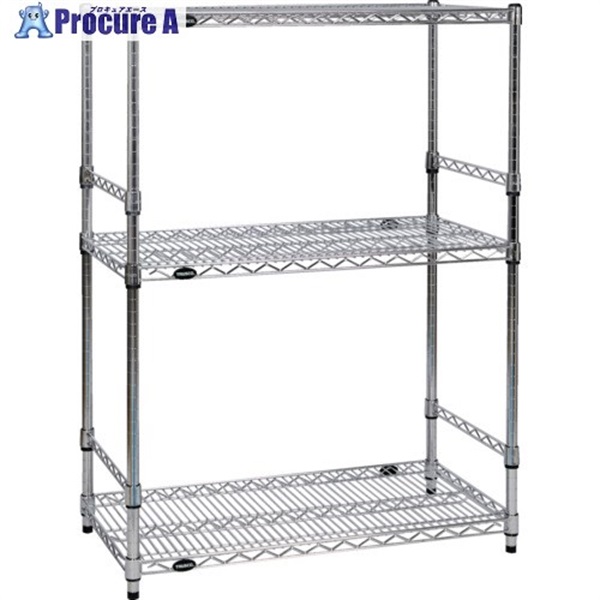 TRUSCO ステンレス製メッシュラック W905XD609XH1228 3段  サイドバー付 TSM-SDB-4363  1台 ▼650-4024