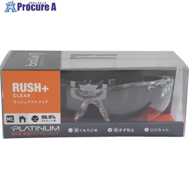 BSSI 保護メガネ RUSH＋ BSSIマットブラック クリアレンズ ブリスタパッケージ PSSRUSP064BL  1個  ボレー社 ▼592-8791