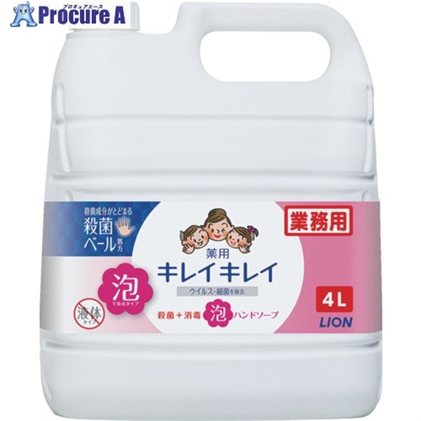ライオン 【4月末まで期間限定特価】 キレイキレイ薬用泡ハンドソープ シトラスフルーティーの香り 4L BPGHA4P  1本  ライオン(株) ▼208-3423