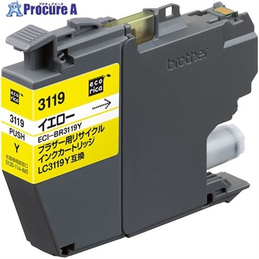 ecorica LC3119Y互換インクカートリッジ イエロー ECI-BR3119Y  1個  (株)エコリカ ▼574-7036