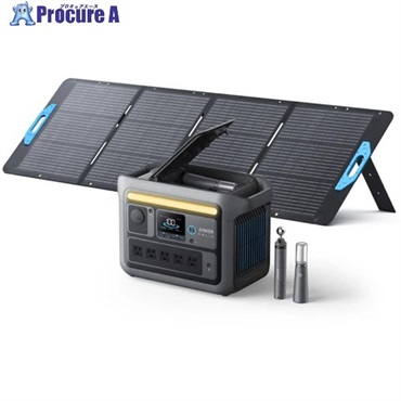 Anker ポータブル電源＋ソーラーパネル Solix C800Plus ダークグレー with Solix PS200 バンドルセット PS2-A17545Z1  1S  ▼697-8591