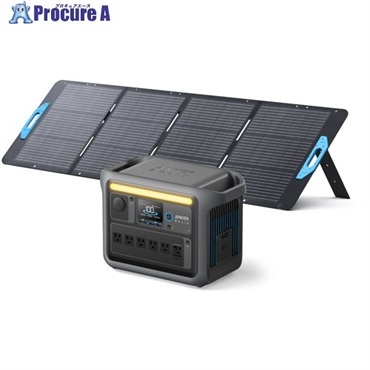 Anker ポータブル電源＋ソーラーパネル Solix C1000 ダークグレー with Solix PS200 バンドルセット PS2-A17615Z1  1S  ▼697-8593