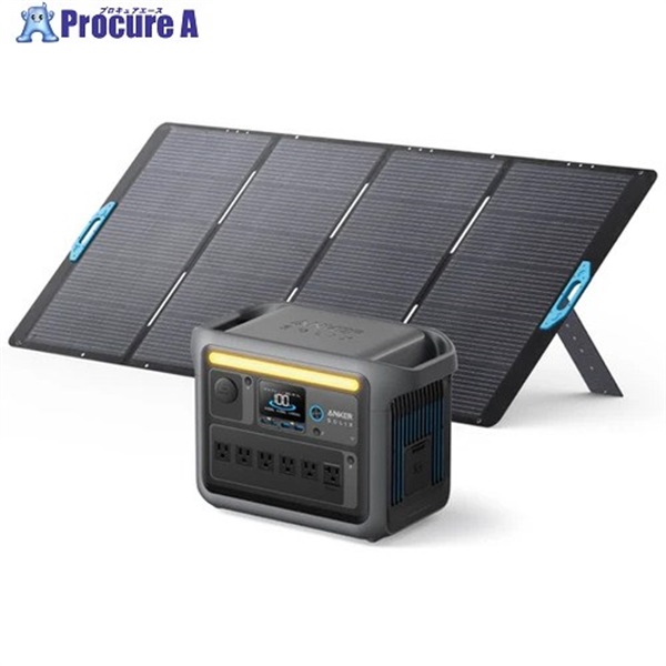 Anker ポータブル電源＋ソーラーパネル Solix C1000 ダークグレー with Solix PS400 バンドルセット PS4-A17615Z1  1S  ▼697-8594