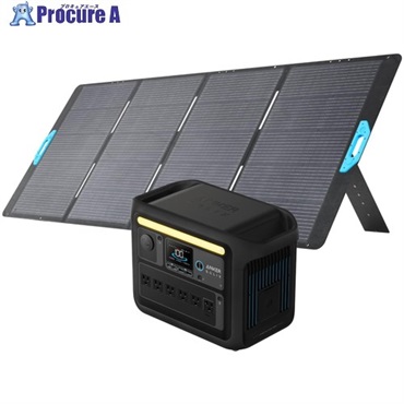 Anker ポータブル電源＋ソーラーパネル Solix C1000 ブラック with Solix PS400 バンドルセット PS4-A1761511  1S  ▼697-8595